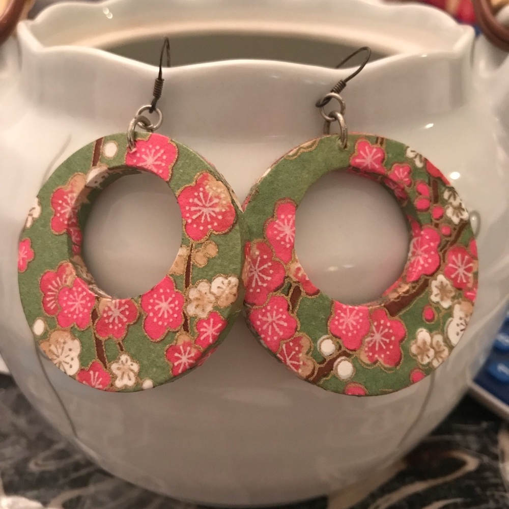 Washi paper earrings